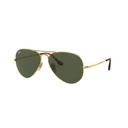 Rayban Gold Crystal Green Sunglasses Aviator Metal II