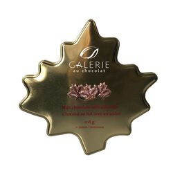 Galerie Au Chocolat Maple Leaf Tin of Milk Chocolate With Almonds 108g