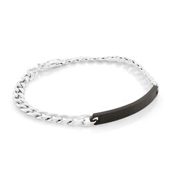 Italgem Black Matte Ip Id Plate Curb Link Bracelet