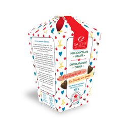 Galerie Au Chocolat Gift Box of Pure Milk Chocolate Hearts 100g