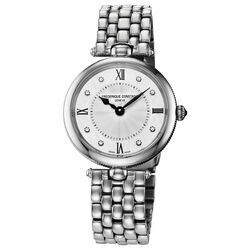 Frederique Constant Ladies Oval Mop Diamond Dial Ss Watch